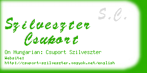 szilveszter csuport business card